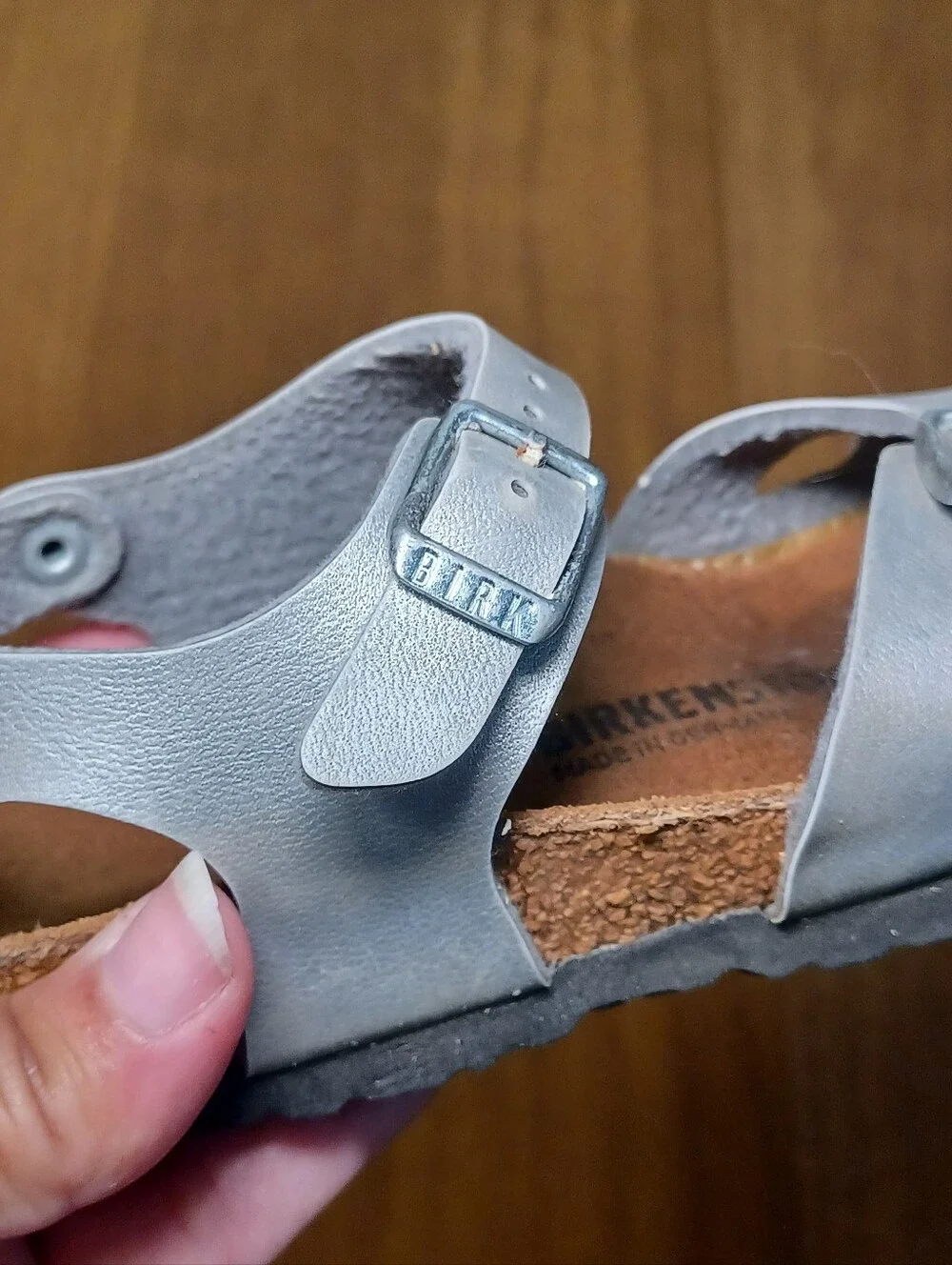 Birkenstock Rio Sandals Little Girl 8-8.5 (EU 26) Toddler/Kids Silver Birko Flor